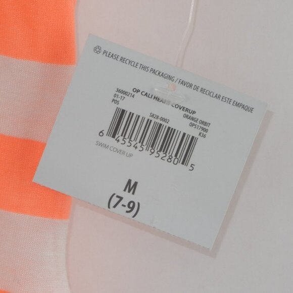 OP Swim Cover Up Dress Cali Heart Orange Orbit NWT (SW003) - Picture 3 of 8